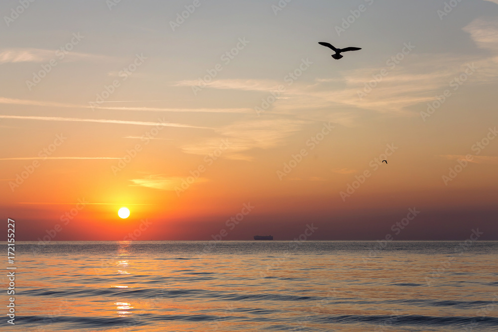 Beautiful sunrise at Black Sea, Romania