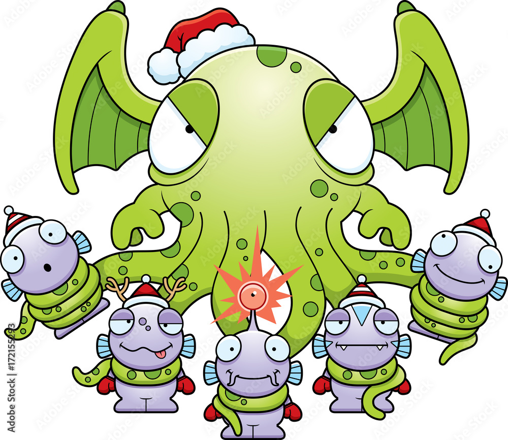 Naklejka premium Cartoon Christmas Monsters