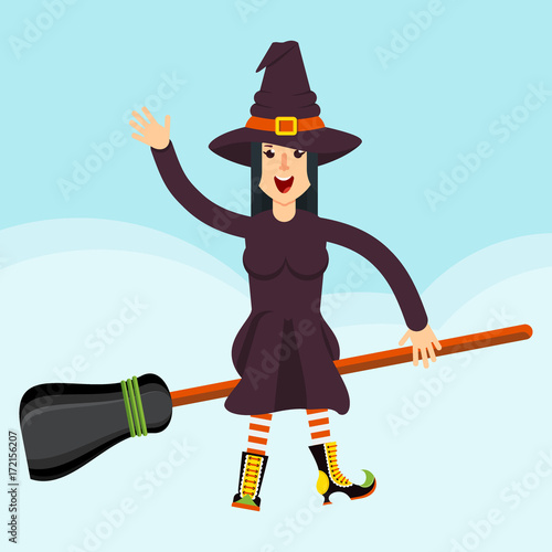 witch on broomstick