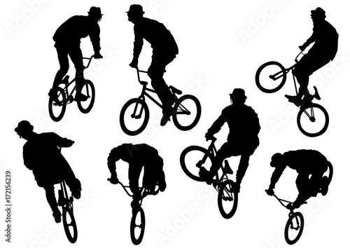 Sport man whit bike on white background
