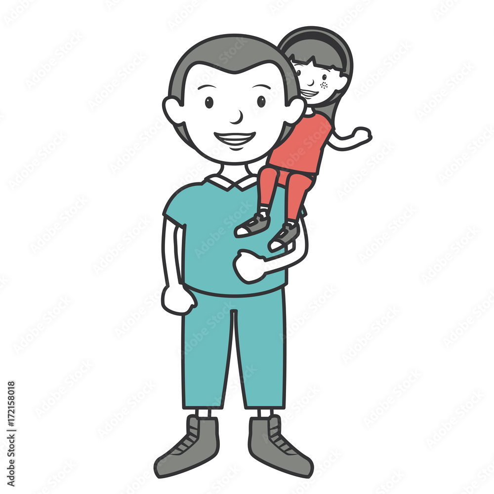 father with daughter avatars characters vector illustration design father with daughter avatars characters vector illustration design
