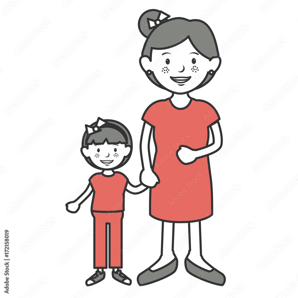 mother with daughter avatars characters vector illustration design mother with daughter avatars characters vector illustration design