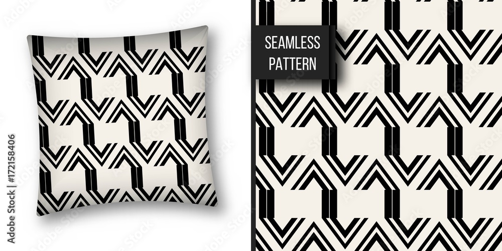Fototapeta premium Koncepcja abstrakcyjna wektor monochromatyczny wzór geometryczny. Czarno-białe minimalne tło. Kreatywny szablon ilustracji. Stylowa tekstura. Do tapet, powierzchni, projektowania stron internetowych, tekstyliów, dekoracji.