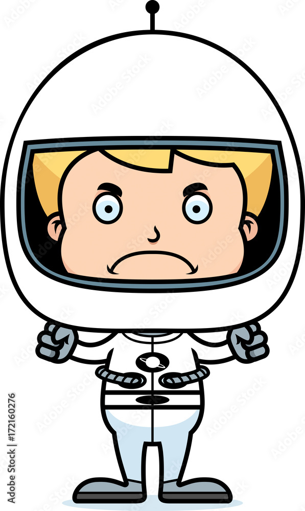 Cartoon Angry Astronaut Boy