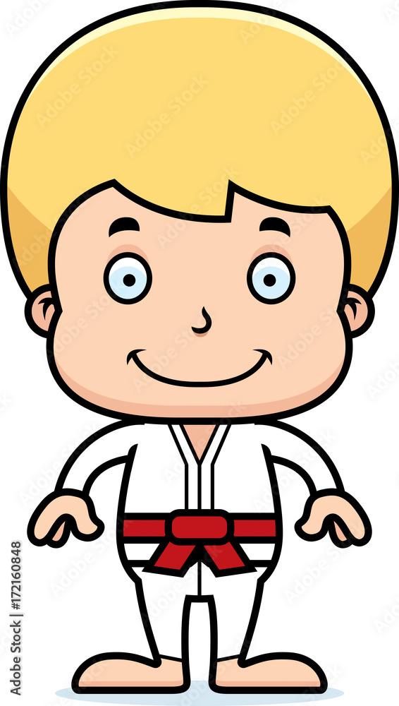 Cartoon Smiling Karate Boy Cartoon Smiling Karate Boy