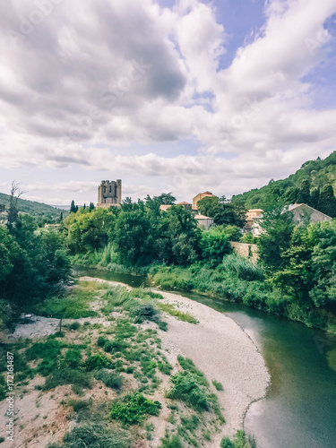 View of a river in south of France