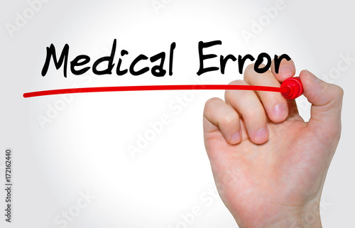 Hand writing inscription Medical Error with marker, concept