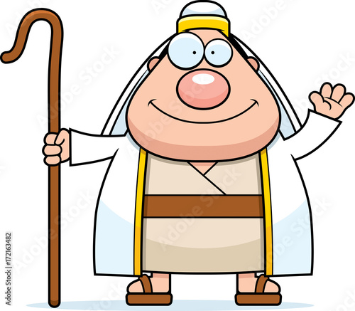 Cartoon Shepherd Waving