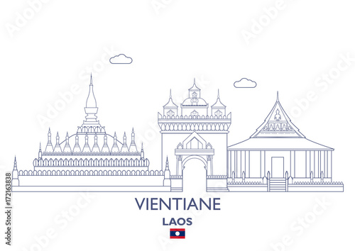 Wallpaper Mural Vientiane City Skyline, Laos Torontodigital.ca