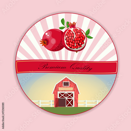 pomegranate or garnet Label