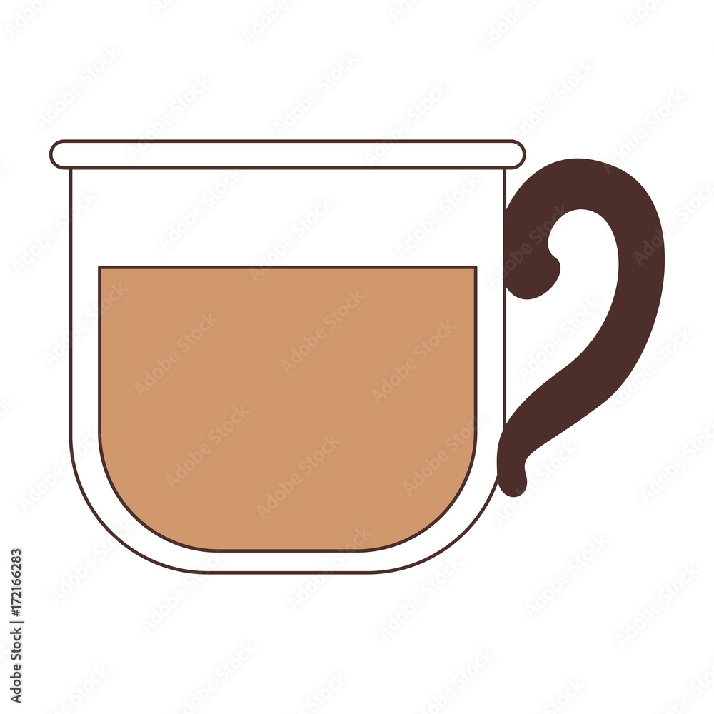 glass mug of coffee with handle silhouette color section on white background vector illustration glass mug of coffee with handle silhouette color section on white background vector illustration
