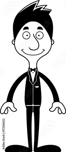 Cartoon Smiling Groom Man