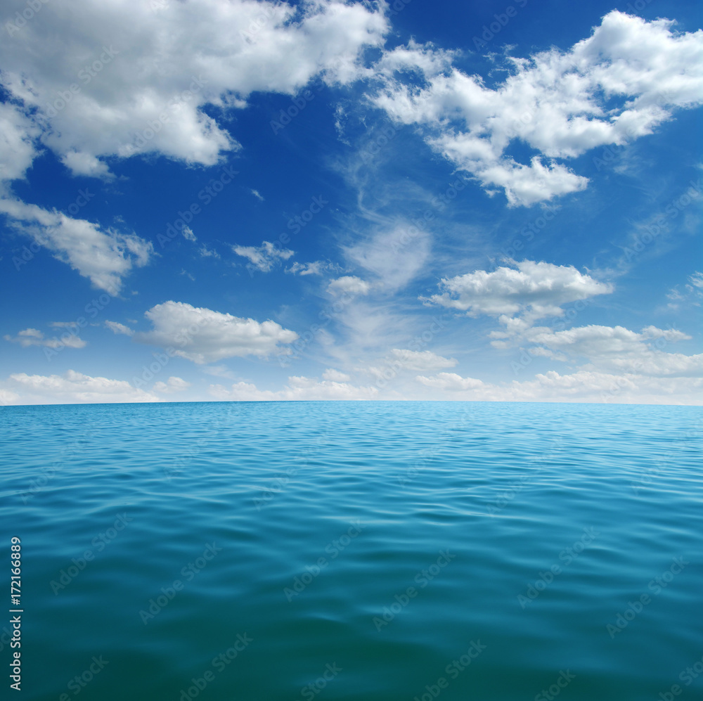 Blue sea water surface