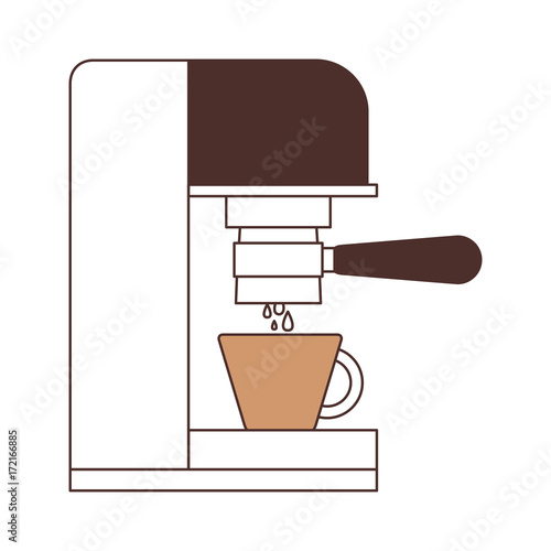coffee espresso machine side view silhouette color section on white background vector illustration