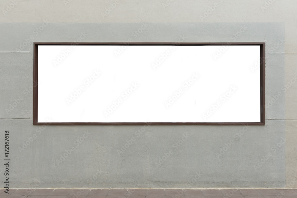 Large blank billboard on a street wall, banners with room to add your own text Large blank billboard on a street wall, banners with room to add your own text