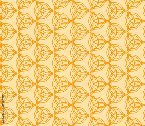 Vector illustration, seamless geometric pattern, fabric repeating texture. orange color