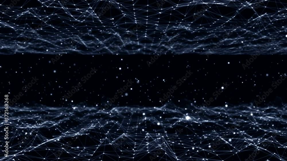Looped Futuristic Technology Molecular Abstract Plexus Background.