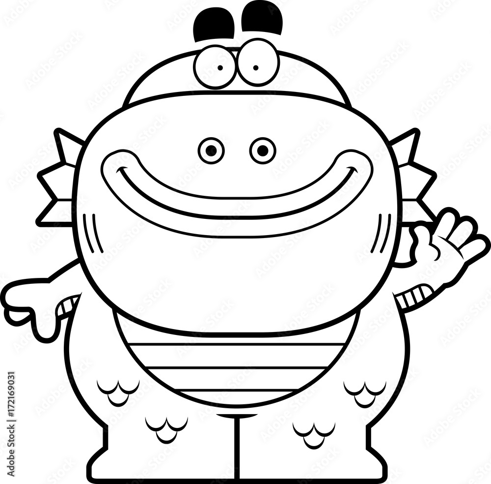 Waving Cartoon Creature Waving Cartoon Creature