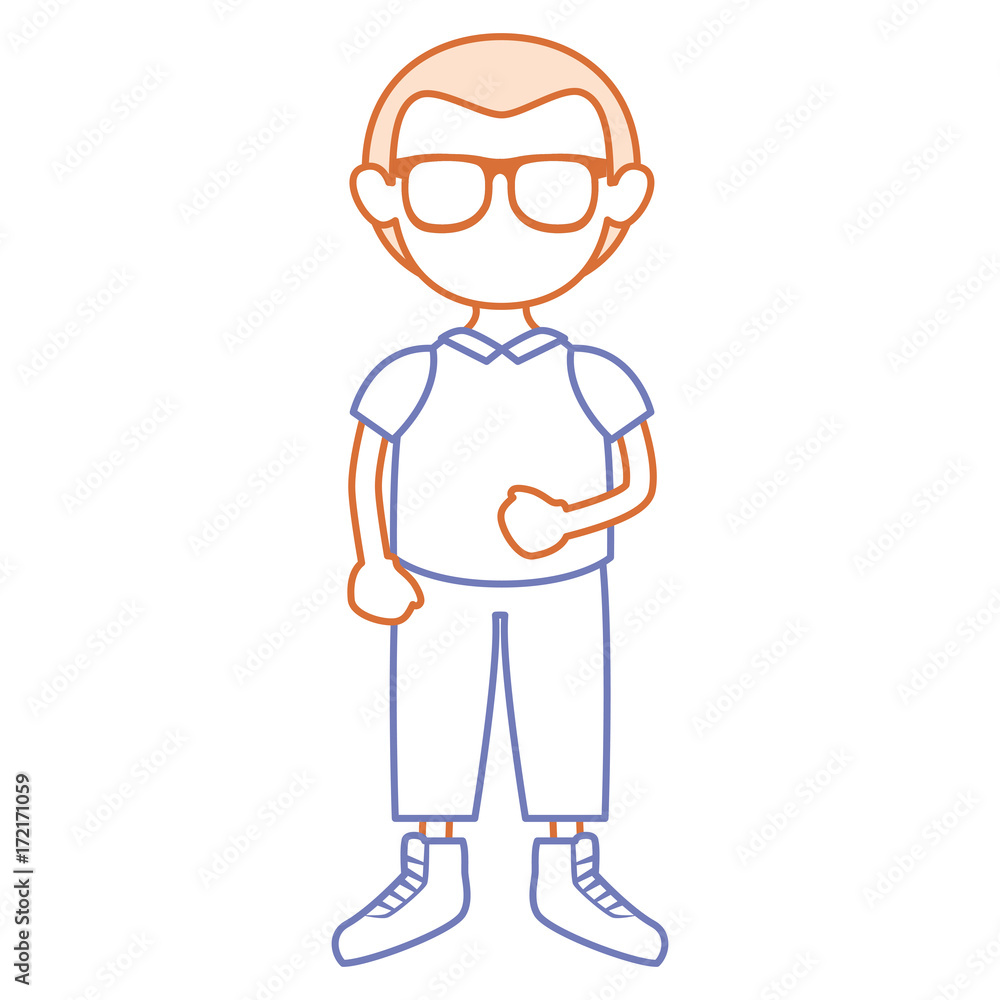 Fototapeta premium young man with glasses avatar character