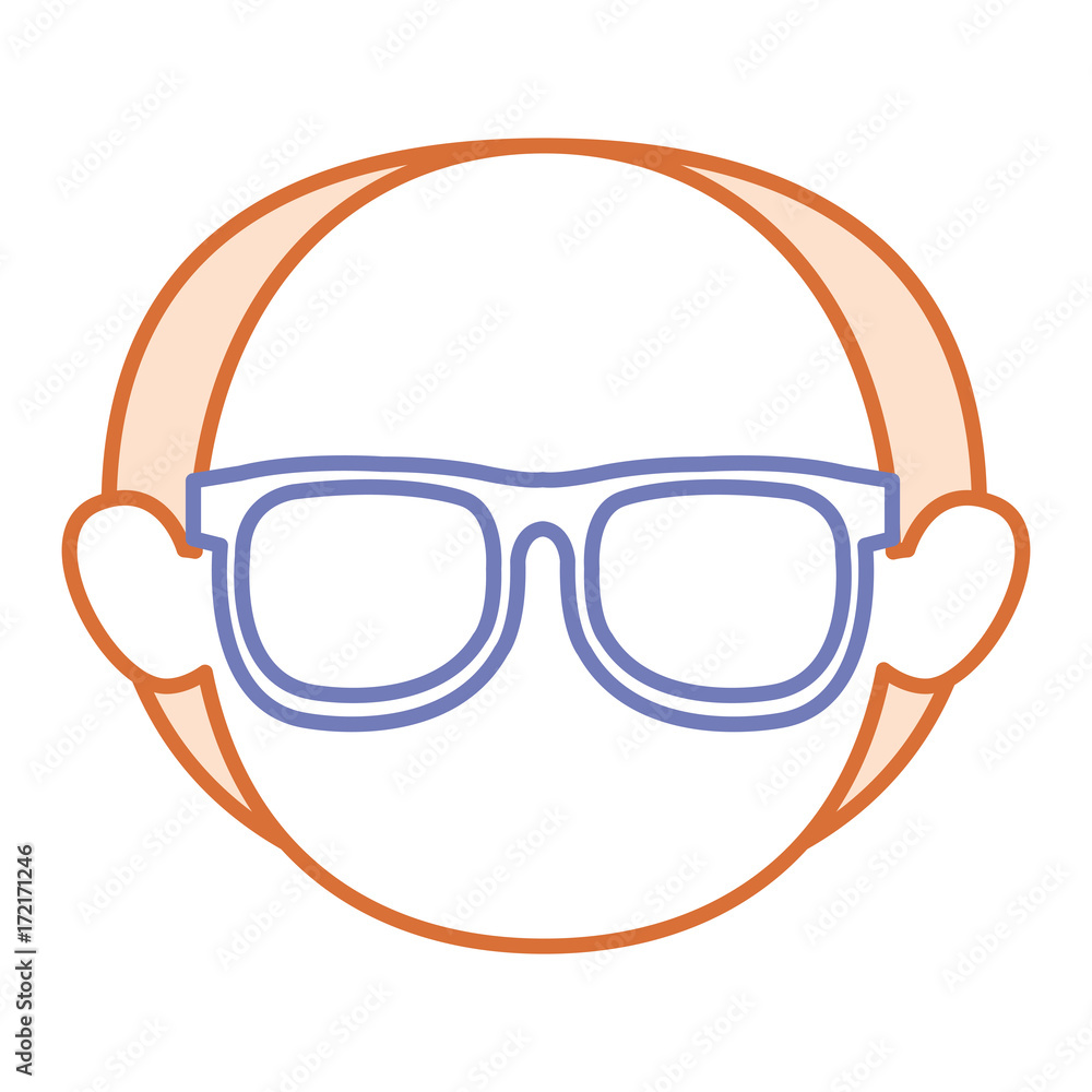young man head with glasses avatar character young man head with glasses avatar character