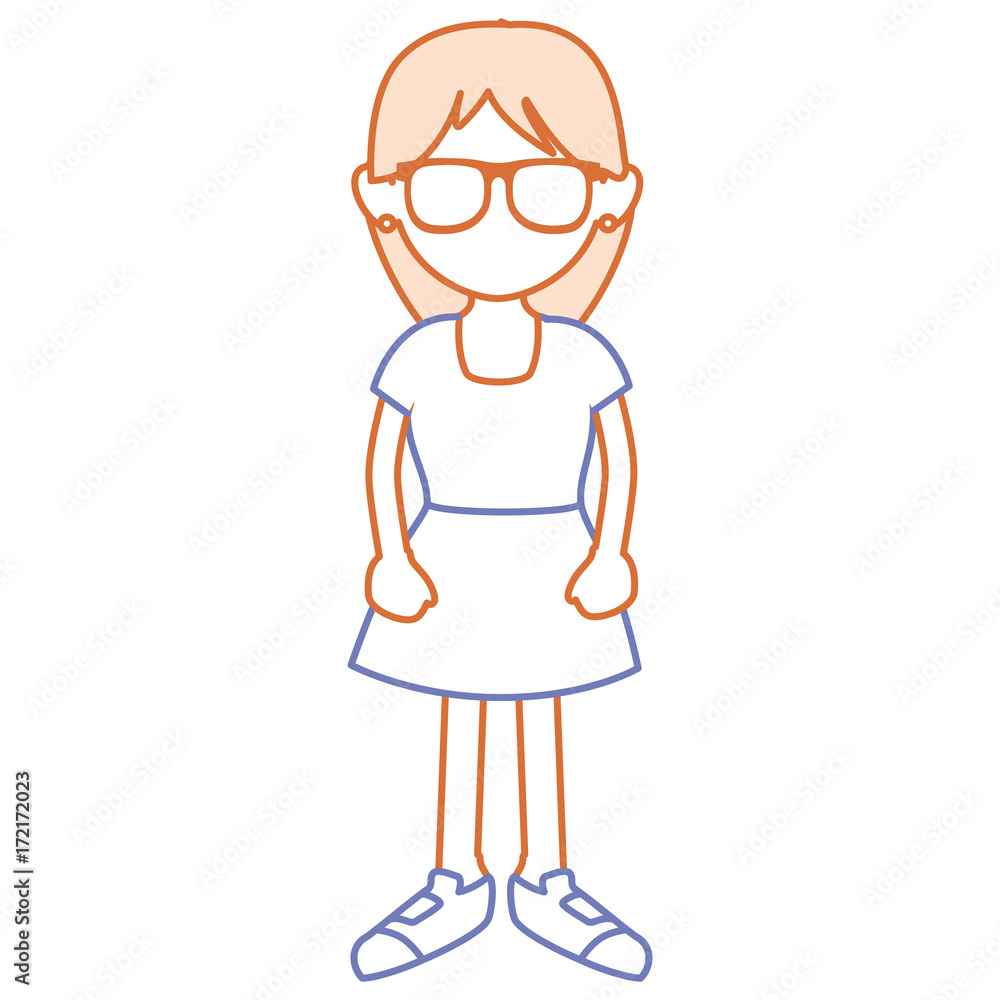 cute little girl with glasses avatar character cute little girl with glasses avatar character