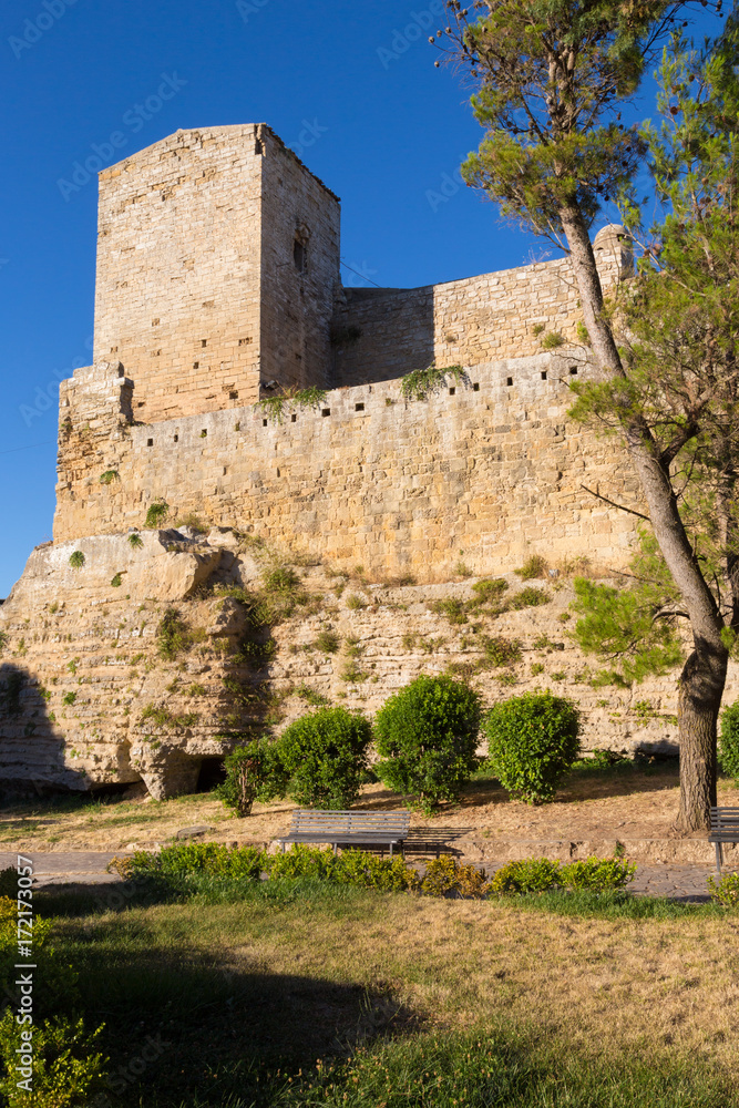 Enna (Sicily, Italy) - Castello di Lombardia. View of the castle and the park from the exterior