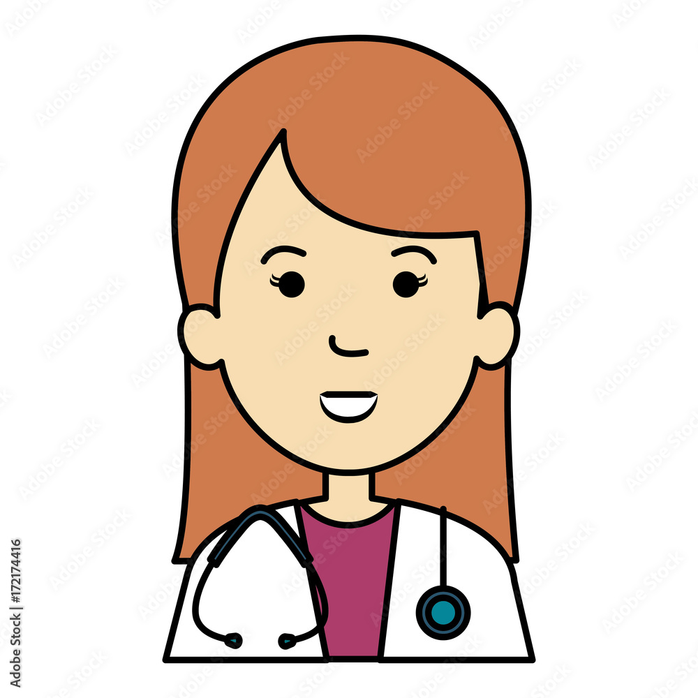 female doctor with stethoscope avatar character female doctor with stethoscope avatar character