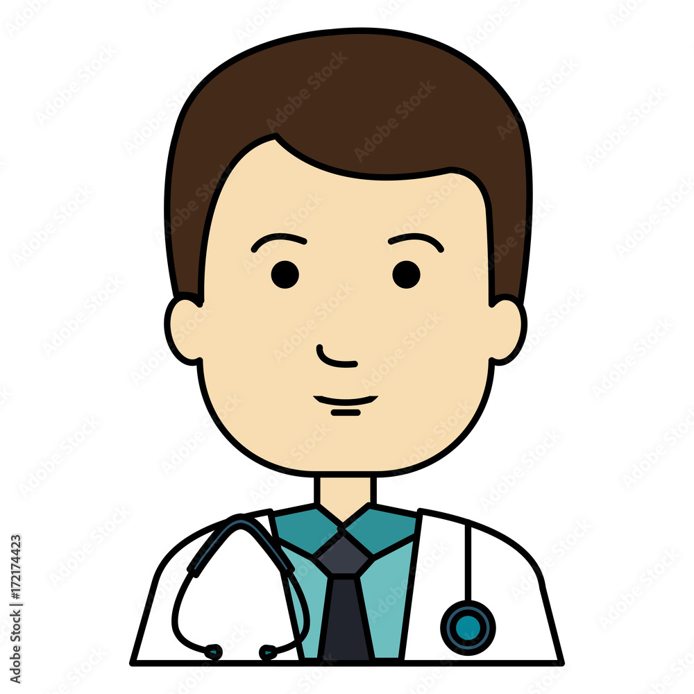 male doctor with stethoscope avatar character male doctor with stethoscope avatar character