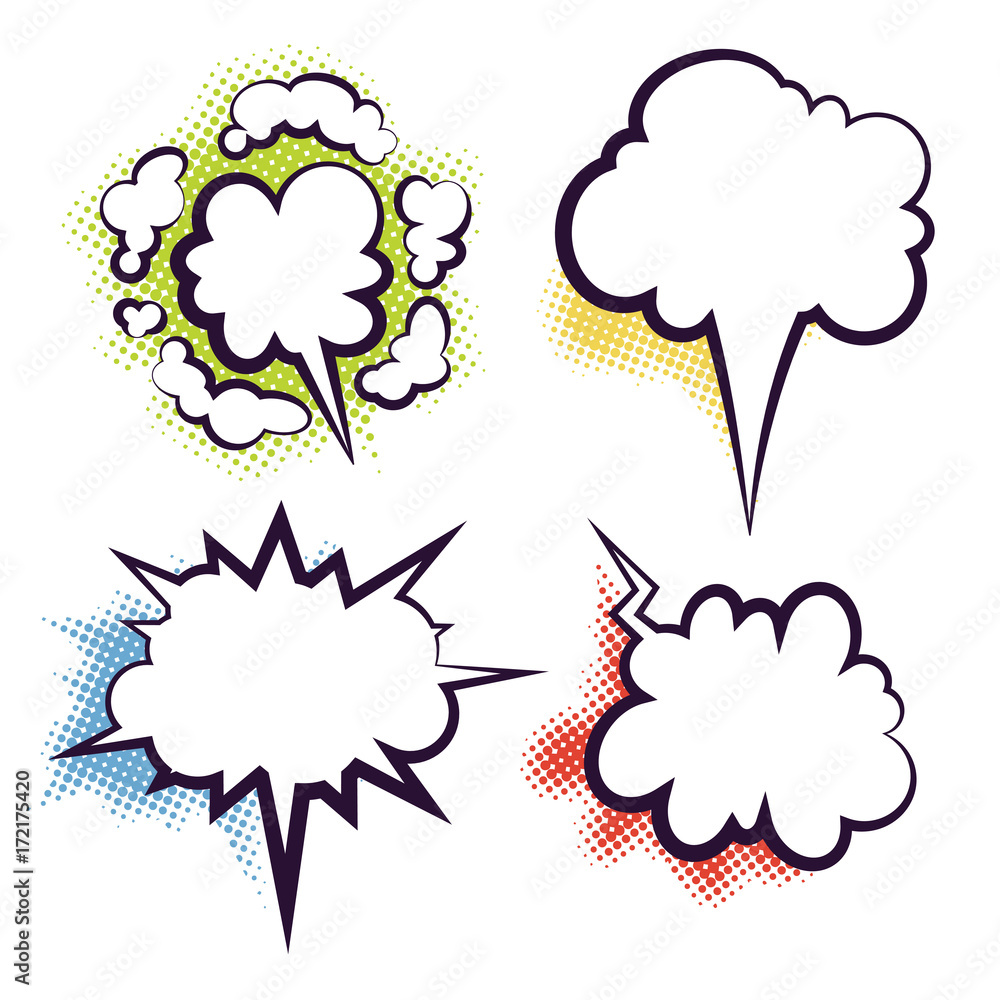 Comics book dialog empty clouds Comics book dialog empty clouds