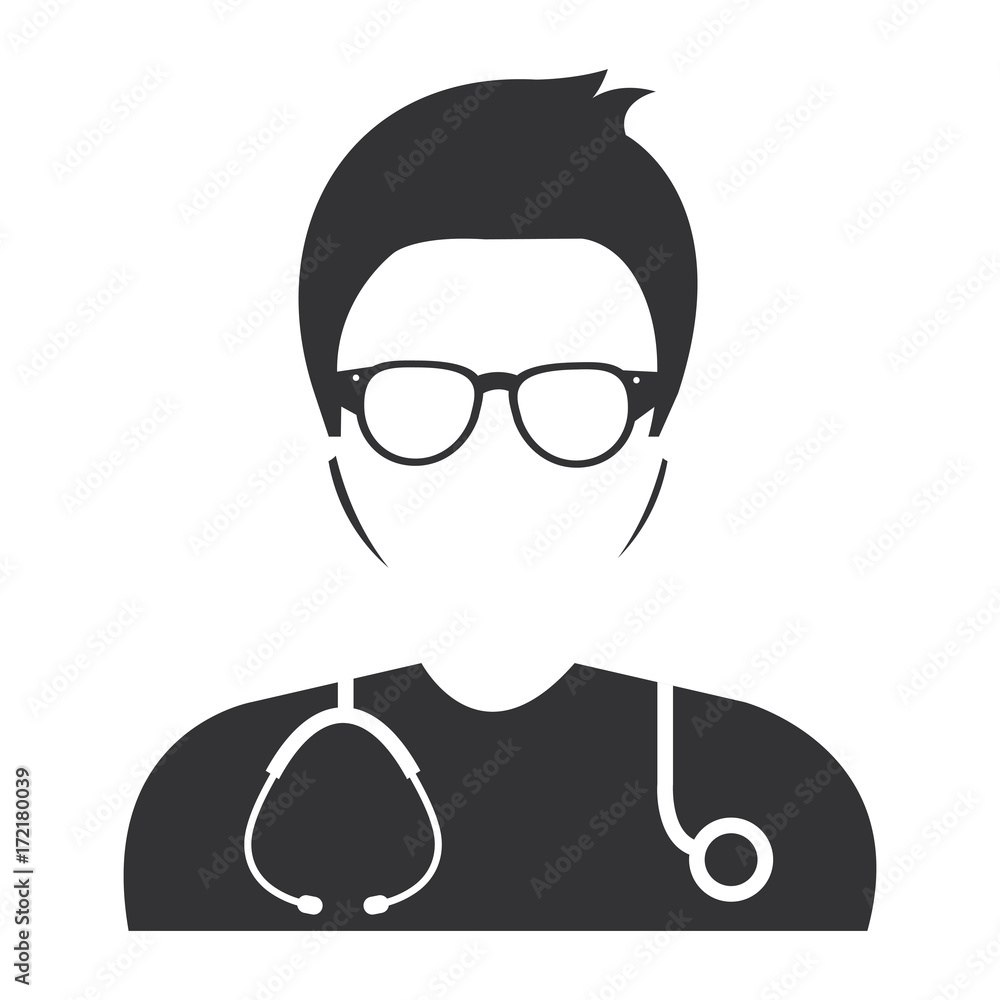 male doctor with stethoscope avatar character male doctor with stethoscope avatar character