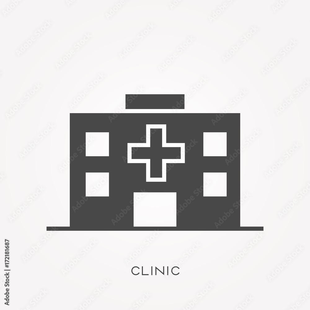 Obraz premium Silhouette icon clinic