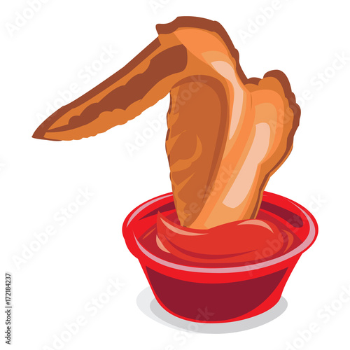 Roasted  chicken wings in tomato sauce