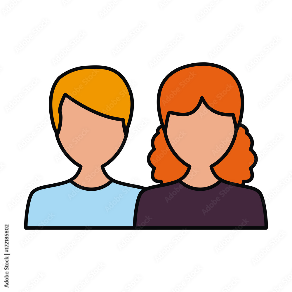 Couple faceless avatar icon vector illustration graphic design Couple faceless avatar icon vector illustration graphic design