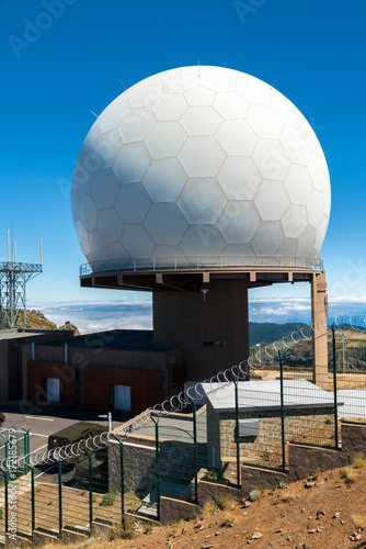 Portuguese military radar on the Arieiro peak, Madeira island