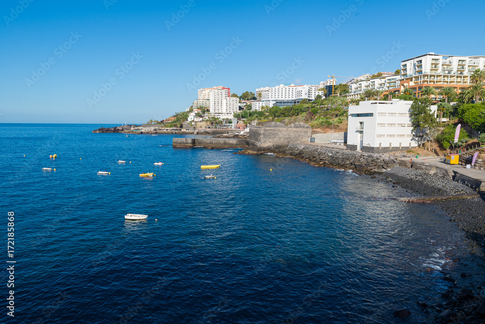 hotels on the coast of Funchal, capital of the Portuguese island of Madeira