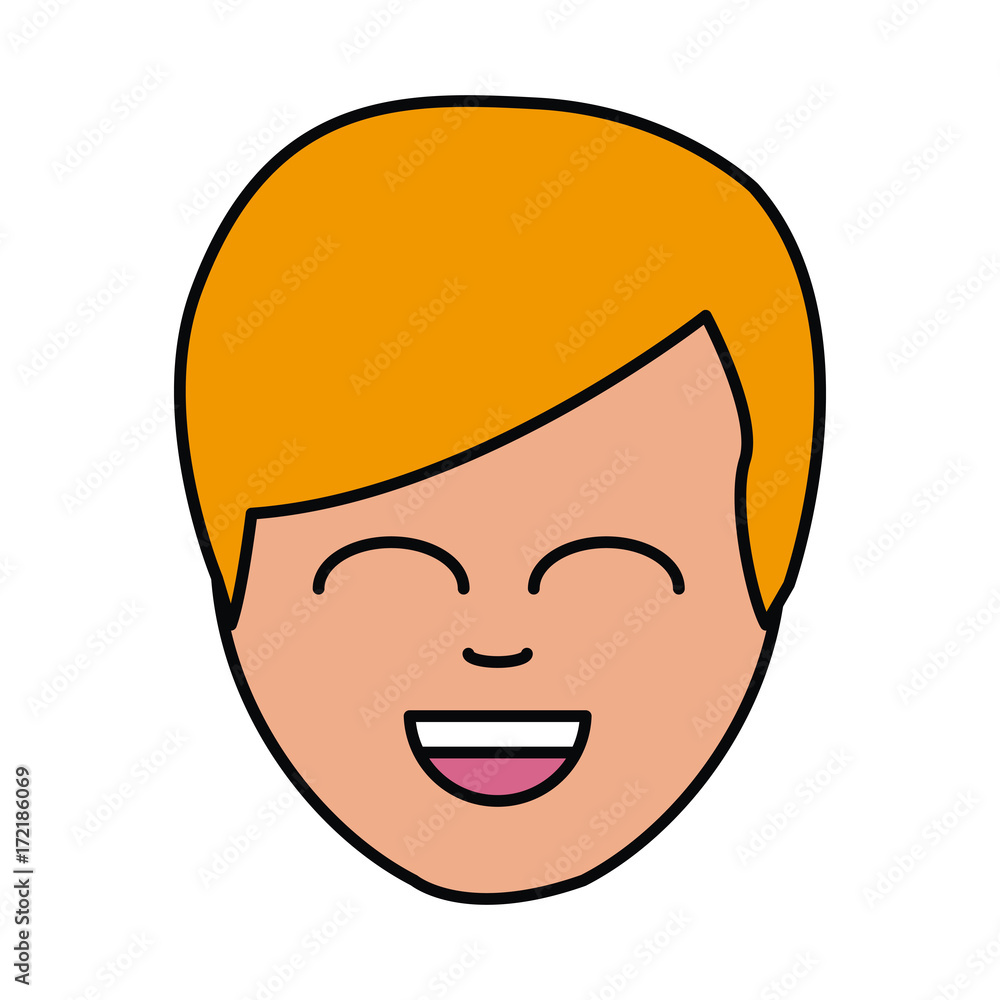 Man smiling cartoon icon vector illustration graphic design Man smiling cartoon icon vector illustration graphic design