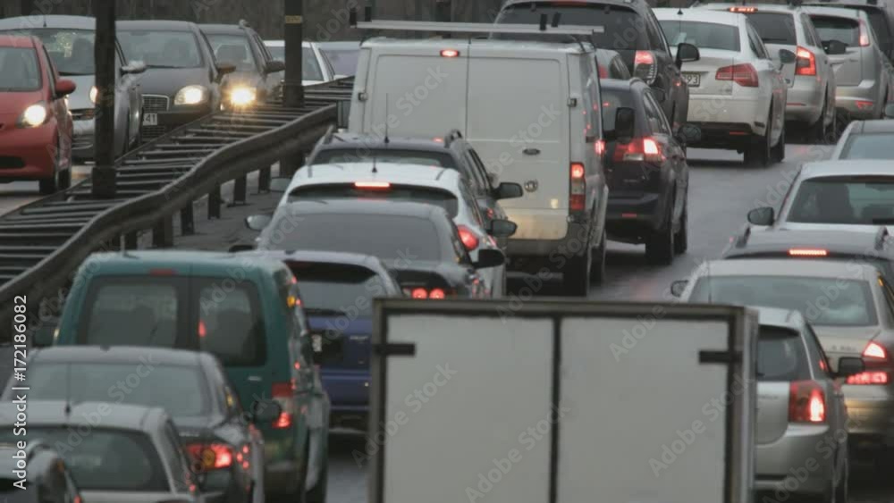 Cars Moving in Opposite Directions. Traffic Jam Cars Moving in Opposite Directions. Traffic Jam