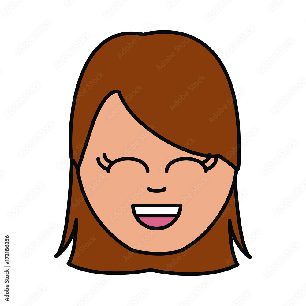 Woman smiling cartoon icon vector illustration graphic design Woman smiling cartoon icon vector illustration graphic design