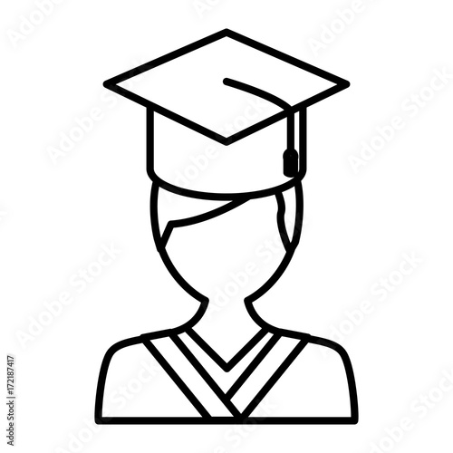 Student graduation cartoon icon vector illustration graphic design