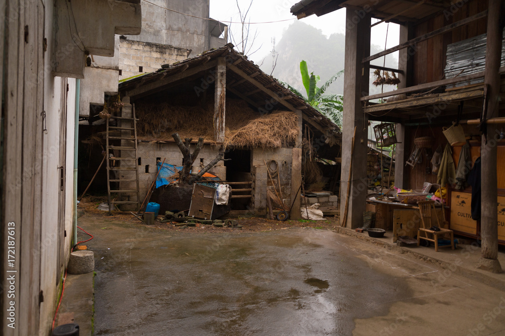Barn in local home in North Vietnam