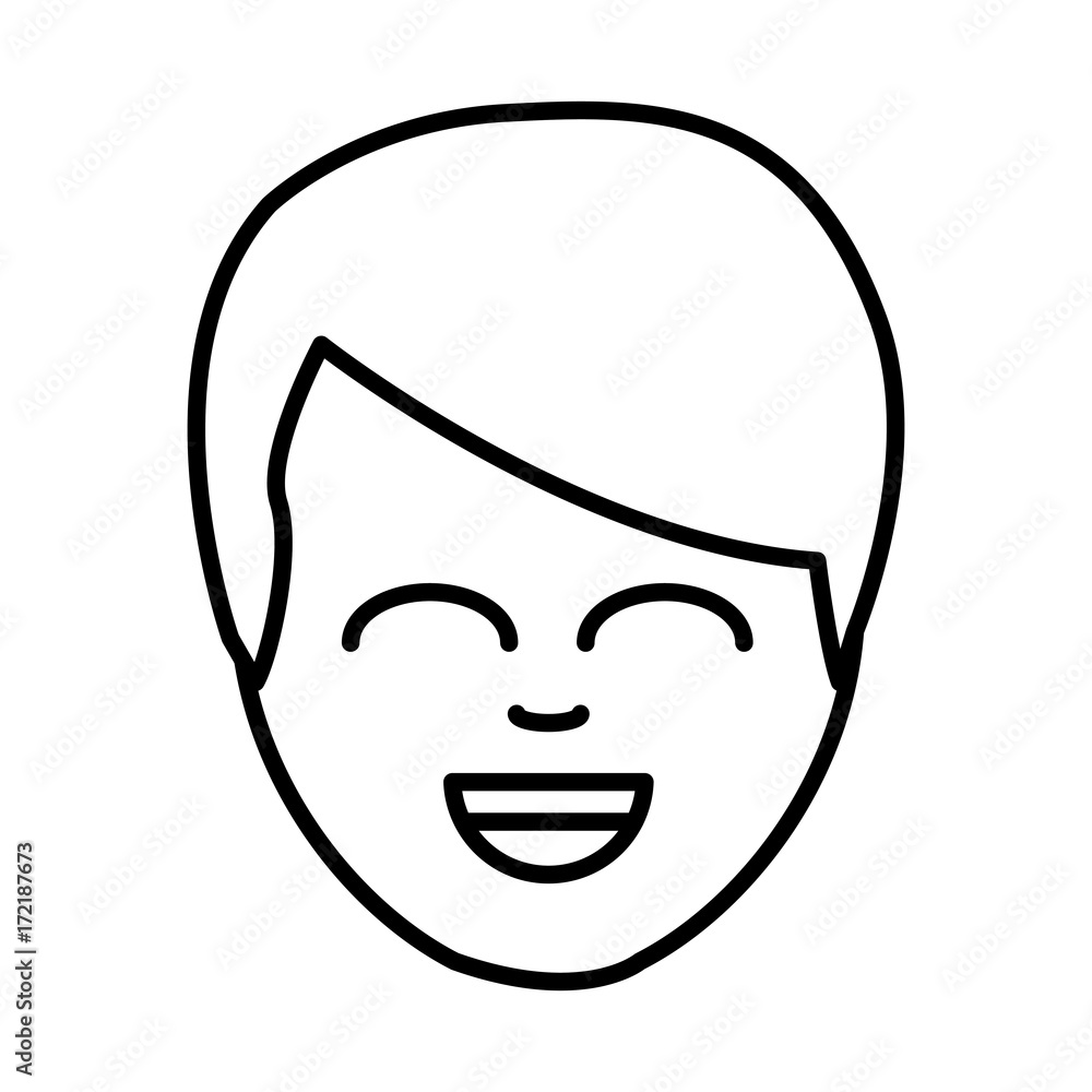 Man smiling cartoon icon vector illustration graphic design