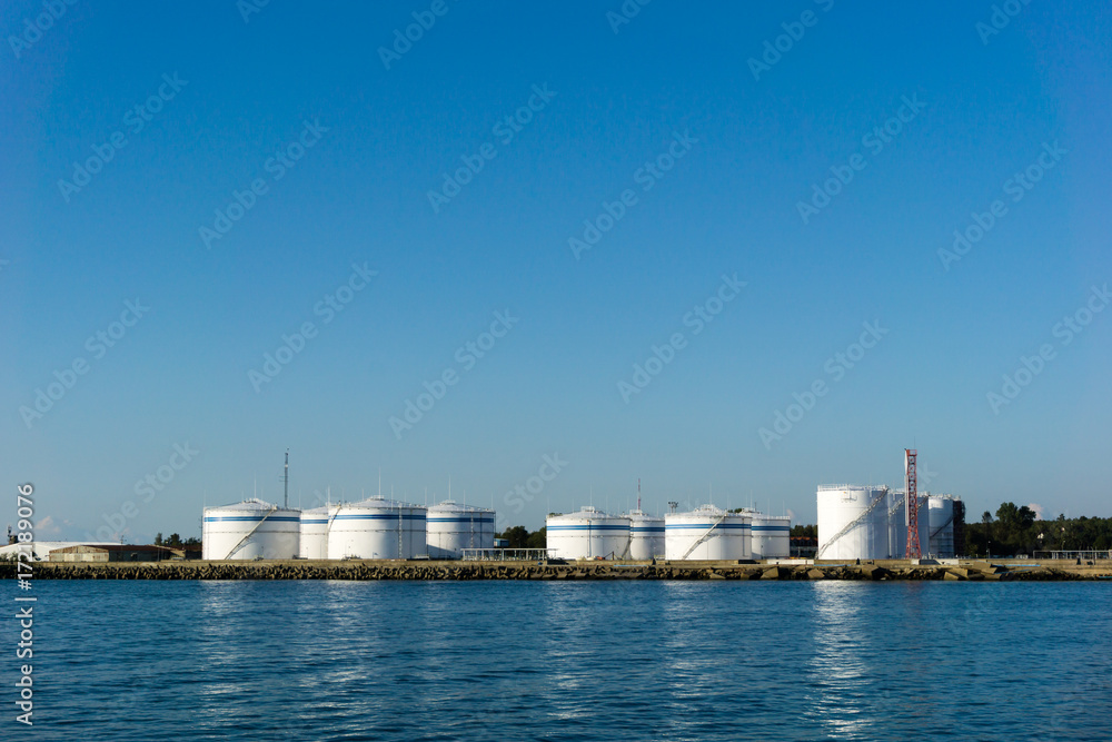 oil petroleum storage terminal in port