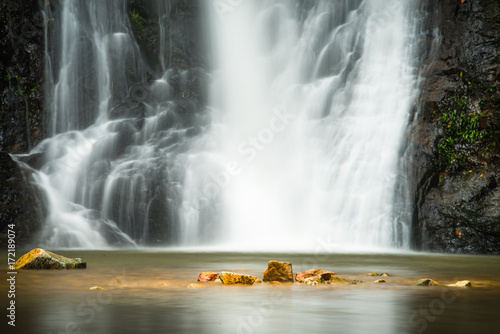 Closeup stone at the wonderful waterfall © peangdao