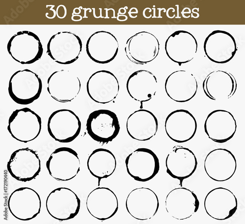 Set of 30 grunge circle textures