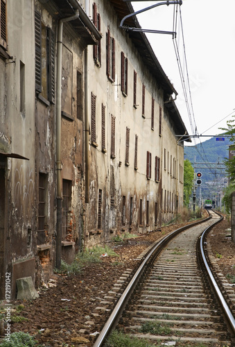 Railway in Como. Italy 