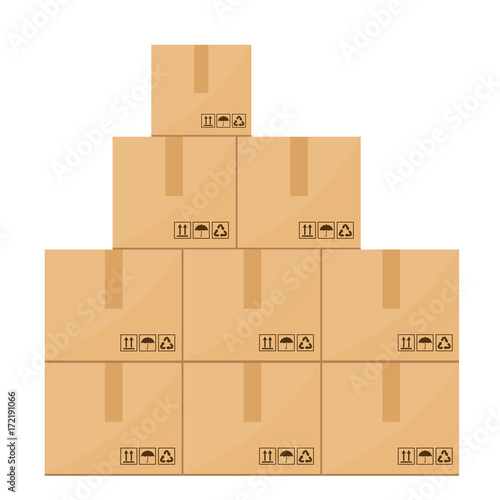 Cardboard boxes set