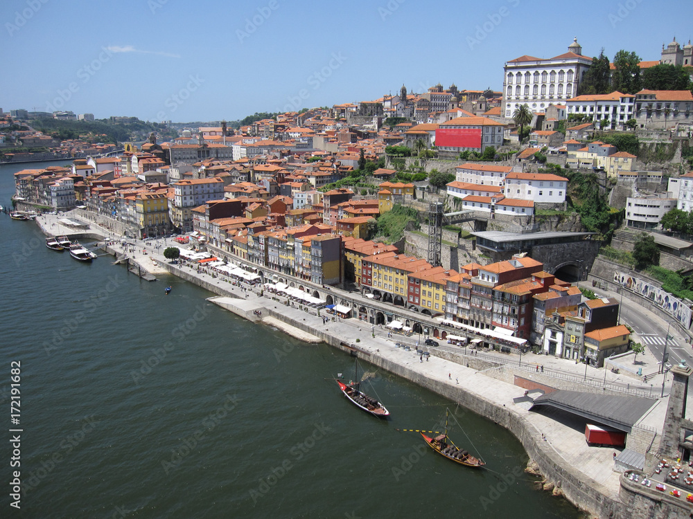 panorama of the city porto and the harbor/ Portugal