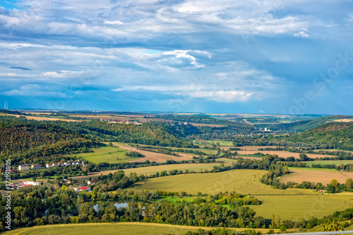 Fototapeta Naklejka Na Ścianę i Meble -  View over the Saaletal towards Dornburg