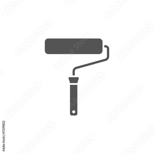 Paint roller silhouette, icon			
