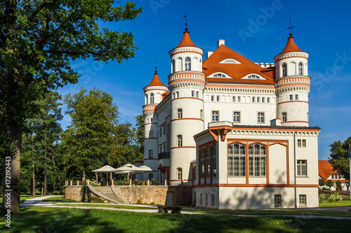 Beautiful palace in Wojanow village, Silesia, Poland